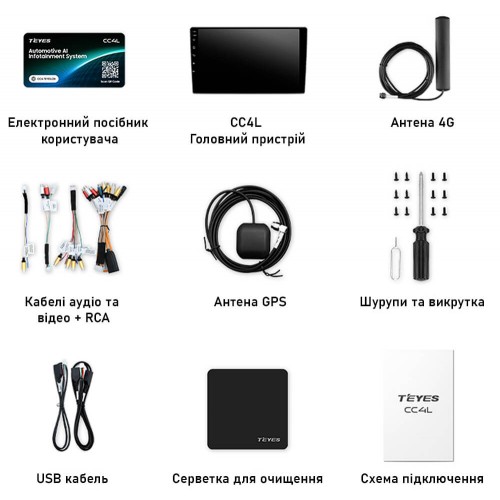 Универсальная штатная магнитола Teyes CC4L 6+64 Gb 9"