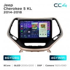 Штатная магнитола Teyes CC4 2k 8+128 Gb Jeep Cherokee 5 KL 2014-2018 10"