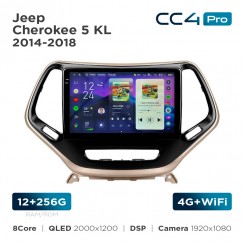Штатная магнитола Teyes CC4 Pro 2k 12+256 Gb Jeep Cherokee 5 KL 2014-2018 10"