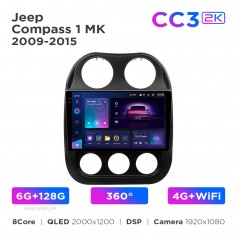 Штатна магнітола Teyes CC3 2k 6+128 Gb 360° Jeep Compass 1 MK 2009-2015 10