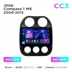 Штатна магнітола Teyes CC3 4+32 Gb Jeep Compass 1 MK 2009-2015 10"