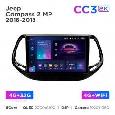 Штатна магнітола Teyes CC3 2k 4+32 Gb Jeep Compass 2 MP 2016-2018 10