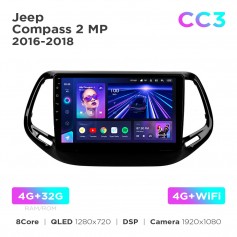 Штатна магнітола Teyes CC3 4+32 Gb Jeep Compass 2 MP 2016-2018 10"