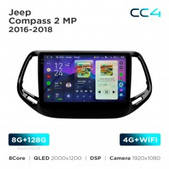 Штатна магнітола Teyes CC4 2k 8+128 Gb Jeep Compass 2 MP 2016-2018 10"