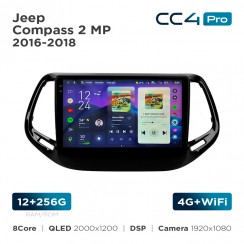 Штатна магнітола Teyes CC4 Pro 2k 12+256 Gb Jeep Compass 2 MP 2016-2018 10"