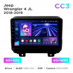 Штатна магнітола Teyes CC3 4+32 Gb Jeep Wrangler 4 JL 2018-2019 9"