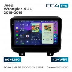 Штатна магнітола Teyes CC4 Pro 2k 8+128 Gb Jeep Wrangler 4 JL 2018-2019 9"