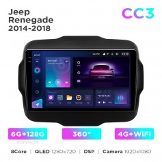 Штатна магнітола Teyes CC3 6+128 Gb 360° Jeep Renegade 2014-2018 9"