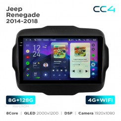 Штатная магнитола Teyes CC4 2k 8+128 Gb Jeep Renegade 2014-2018 9"
