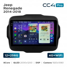 Штатна магнітола Teyes CC4 Pro 2k 12+256 Gb Jeep Renegade 2014-2018 9"