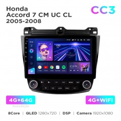 Штатная магнитола Teyes CC3 4+64 Gb Honda Accord 7 CM UC CL 2005-2008 10"