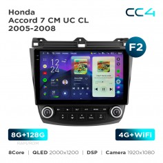Штатная магнитола Teyes CC4 2k 8+128 Gb Honda Accord 7 CM UC CL 2002-2008 10"