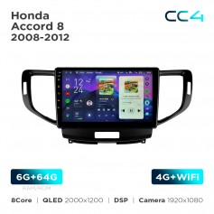 Штатная магнитола Teyes CC4 2k 6+64 Gb Honda Accord 8 2008-2012 9"