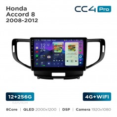 Штатная магнитола Teyes CC4 Pro 2k 12+256 Gb Honda Accord 8 2008-2012 9"