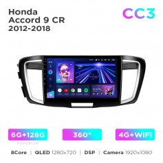 Штатна магнітола Teyes CC3 6+128 Gb 360° Honda Accord 9 CR 2012-2018 10"