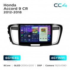 Штатная магнитола Teyes CC4 2k 6+64 Gb Honda Accord 9 CR 2012-2018 10"