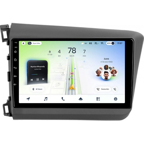 Штатна магнітола Teyes CC4L 4+64 Gb Honda Civic 9 FB FK FD 2011-2015 9"