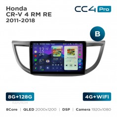 Штатна магнітола Teyes CC4 Pro 2k 8+128 Gb Honda CR-V 4 RM RE 2011-2018 (B) 10"