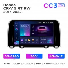 Штатная магнитола Teyes CC3 2k 6+128 Gb 360° Honda CR-V 5 RT RW 2017-2022 9"