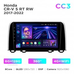 Штатная магнитола Teyes CC3 6+128 Gb 360° Honda CR-V 5 RT RW 2017-2022 9"