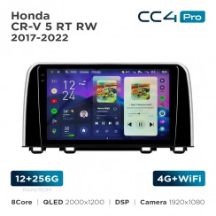 Штатная магнитола Teyes CC4 Pro 2k 12+256 Gb Honda CR-V 5 RT RW 2017-2022 9"