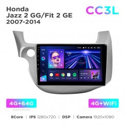 Штатна магнітола Teyes CC3L 4+64 Gb Honda Jazz 2 GG / Fit 2 GE 2007-2014 10"
