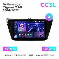 Штатная магнитола Teyes CC3L 4+64 Gb Volkswagen Tiguan 2 Mk 2016-2022 (A) 10"