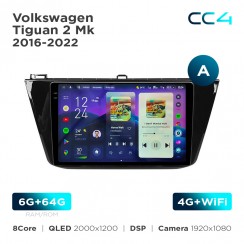 Штатна магнітола Teyes CC4 2k 6+64 Gb Volkswagen Tiguan 2 Mk 2016-2022 (A) 10"