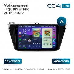Штатная магнитола Teyes CC4 Pro 2k 12+256 Gb Volkswagen Tiguan 2 Mk 2016-2022 (A) 10"
