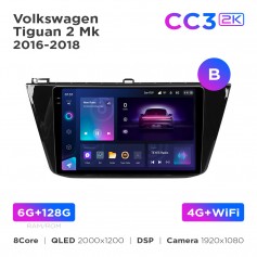 Штатна магнітола Teyes CC3 2k 6+128 Gb Volkswagen Tiguan 2 Mk 2016-2018 (B) 10"