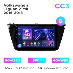 Штатна магнітола Teyes CC3 6+128 Gb 360° Volkswagen Tiguan 2 Mk 2016-2018 (B) 10"