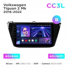 Штатная магнитола Teyes CC3L 4+64 Gb Volkswagen Tiguan 2 Mk 2016-2022 (B) 10"