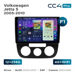 Штатная магнитола Teyes CC4 Pro 2k 12+256 Gb Volkswagen Jetta 5 2005-2010 (F1) 10"