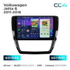 Штатна магнітола Teyes CC4 2k 6+64 Gb Volkswagen Jetta 6 2011-2018 10"
