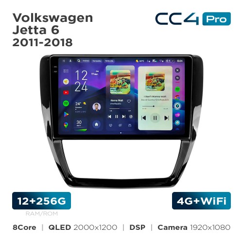 Штатна магнітола Teyes CC4 Pro 2k 12+256 Gb Volkswagen Jetta 6 2011-2018 10"