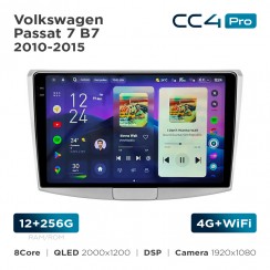 Штатна магнітола Teyes CC4 Pro 2k 12+256 Gb Volkswagen Passat 7 B7 2010-2015 10"