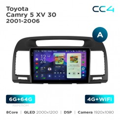 Штатна магнітола Teyes CC4 2k 6+64 Gb Toyota Camry 5 XV 30 2001-2006 (A) 9"