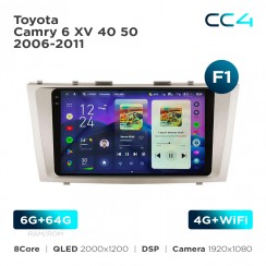 Штатна магнітола Teyes CC4 2k 6+64 Gb Toyota Camry 6 XV 40 50 2006-2011 (F1) 9"