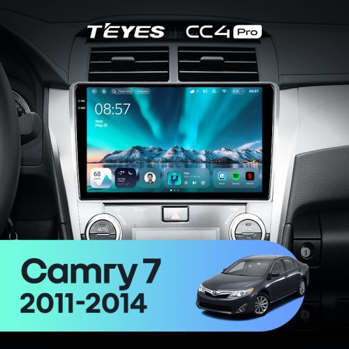 Штатная магнитола Teyes CC4 Pro 2k 12+256 Gb Toyota Camry 7 XV 50 55 2011-2014 (B) 10"