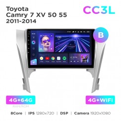 Штатная магнитола Teyes CC3L 4+64 Gb Toyota Camry 7 XV 50 55 2011-2014 (B) 10"
