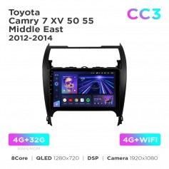 Штатна магнітола Teyes CC3 4+32 Gb Toyota Camry 7 XV 50 55 Middle East 2012-2014 10"