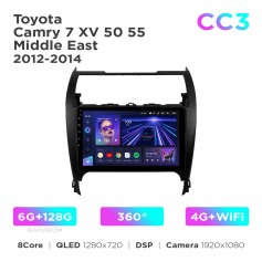 Штатная магнитола Teyes CC3 6+128 Gb 360° Toyota Camry 7 XV 50 55 Middle East 2012-2014 10"