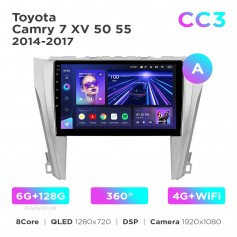 Штатна магнітола Teyes CC3 6+128 Gb 360° Toyota Camry 7 XV 50 55 2014-2017 (A) 10"