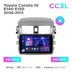 Штатная магнитола Teyes CC3L 4+64 Gb Toyota Corolla 10 E140 E150 2006-2013 (A) 9"