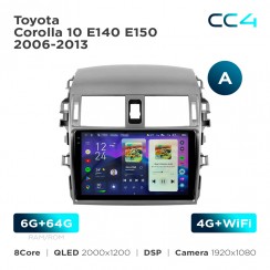Штатна магнітола Teyes CC4 2k 6+64 Gb Toyota Corolla 10 E140 E150 2006-2013 (A) 9"