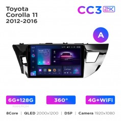 Штатна магнітола Teyes CC3 2k 6+128 Gb 360° Toyota Corolla 11 2012-2016 (A) 10