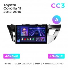 Штатна магнітола Teyes CC3 4+64 Gb Toyota Corolla 11 2012-2016 (A) 10"