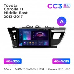 Штатна магнітола Teyes CC3 2k 4+32 Gb Toyota Corolla 11 Middle East 2013-2017 (A) 10"