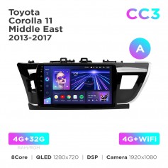 Штатная магнитола Teyes CC3 4+32 Gb Toyota Corolla 11 Middle East 2013-2017 (A) 10"