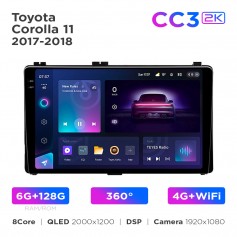 Штатная магнитола Teyes CC3 2k 6+128 Gb 360° Toyota Corolla 11 2017-2018 10